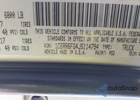 2018 Ram 1500 Express 4X2 6'4 Box from USA, damaged, VIN 1C6RR6FG4JS114794